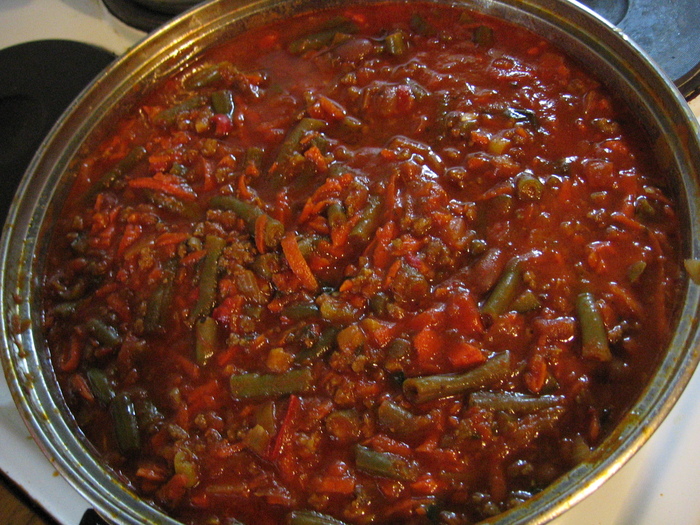 Тушеная фасоль с мясом и овощами рецепт с фото