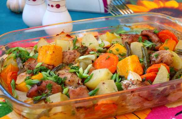 Индейка с овощами на сковороде тушеная диетическая рецепт классический пошаговый с фото